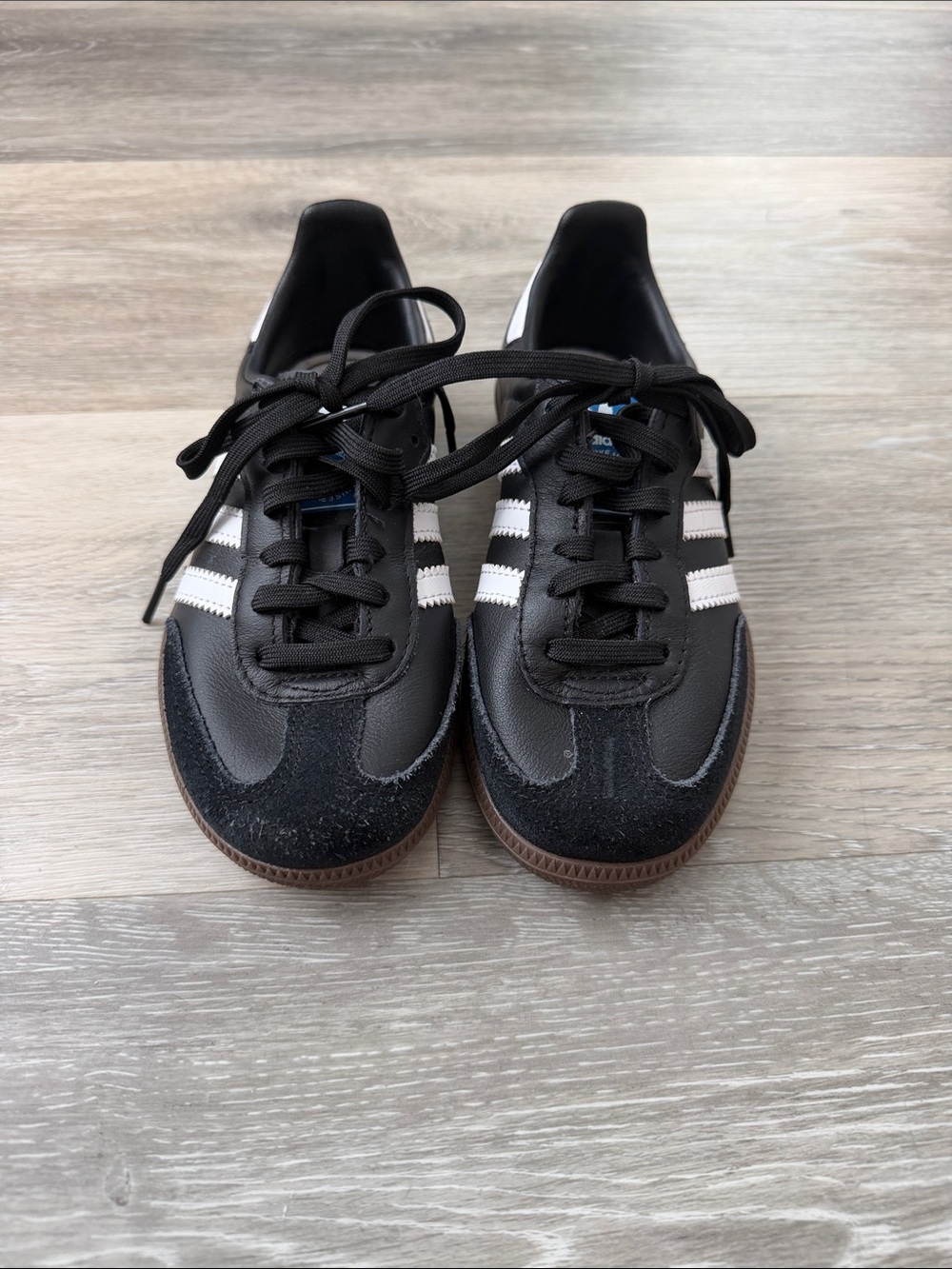 adidas Samba OG Kids Shoes Black and White Kids Sneakers with Gum Sole NWOT